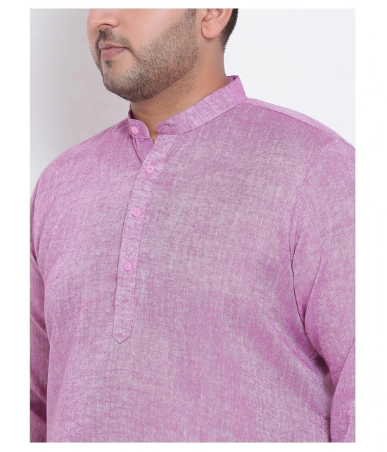 Hangup Purple Linen Kurta Pyjama Set - None