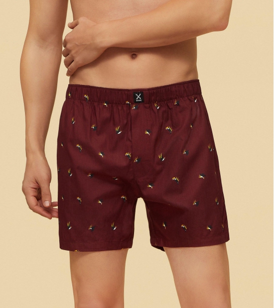 Savanna Cotton Boxers Hornbill Maroon M