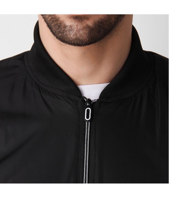 4B Nylon Men''s Windcheater Jacket - Black ( Pack of 1 ) - None