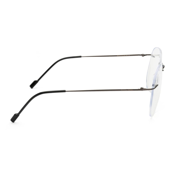 Rimless Aviator Anti Glare & Blue Cut Computer Glass For Men & Women (55 mm)-Biofocal Blue Cut Lens