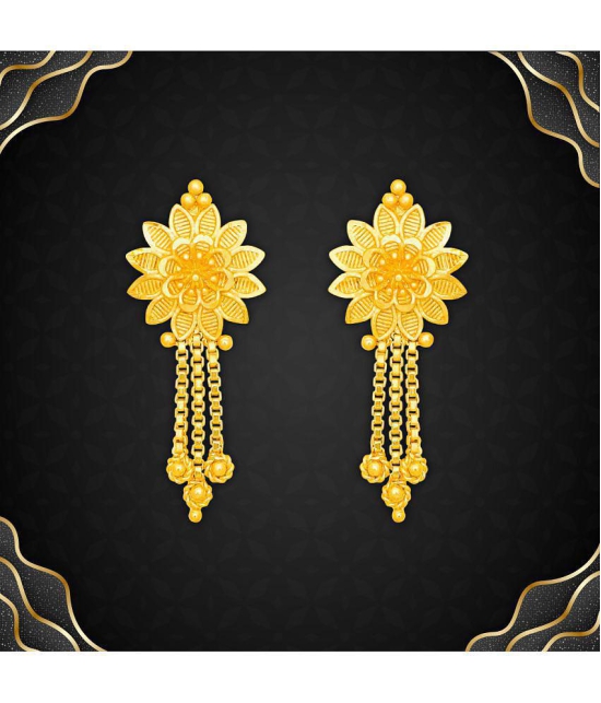 LUV FASHION Golden Drop Earrings ( Pack of 1 ) - Golden