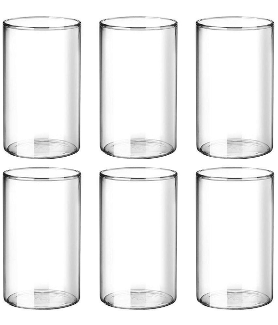 Treo By Milton Borosilicate Vector Glass Tumbler set of 6, 340ml Each, Transparent | Attractive | Microwave & Oven Safe| Light Weight | Glasses for Juices, Cold drinks, Water and Cocktails