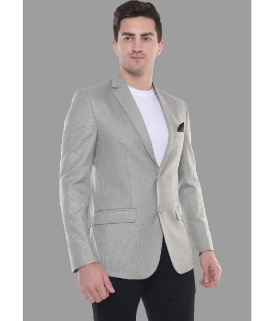 DKGF Fashion - Grey Polyester Regular Fit Men''s Blazer ( Pack of 1 ) - None