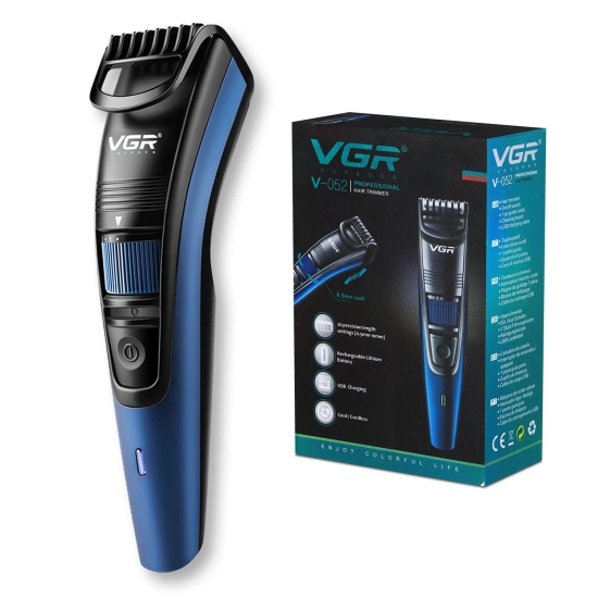 VGR V-052 Blue Hair Trimmer for Men  Professional Trimmer with Long Battery Life and Sharp Blades-VGR V-052 Blue Hair Trimmer for Men – Professional Trimmer with Long Battery Life and Sharp Blades