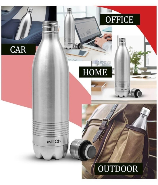 Milton Duo DLX 750 Thermosteel 24 Hours Hot and Cold Water Bottle, 700 ml, Silver - Silver