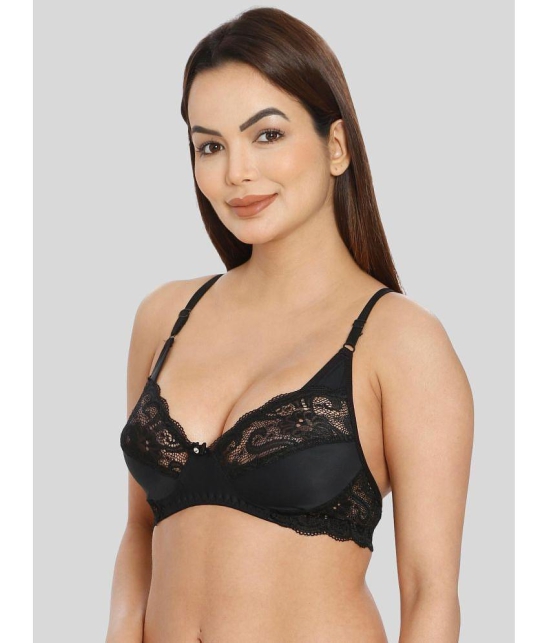 ILRASO - Black Lace Non Padded Women's T-Shirt Bra ( Pack of 1 ) - None