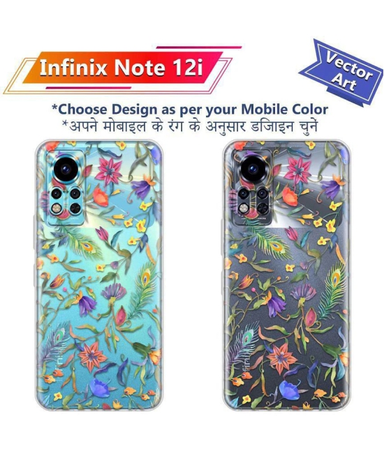 NBOX - Multicolor Silicon Printed Back Cover Compatible For infinix Note 12 i ( Pack of 1 )