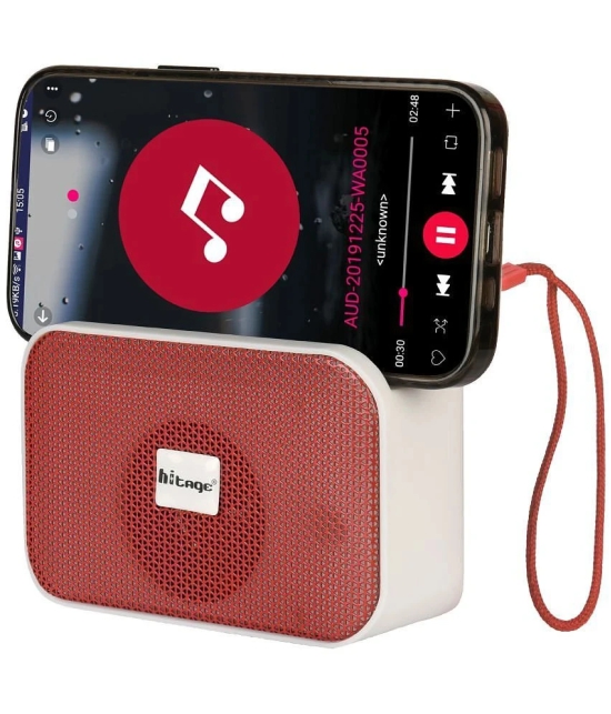 hitage BT-5.0 Glare 5 W Bluetooth Speaker Bluetooth V 5.0 with USB,SD card Slot Playback Time 24 hrs Red - Red