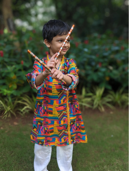 Viscose Silk Boys Angrakha Kurta | Makeba-6-7Y