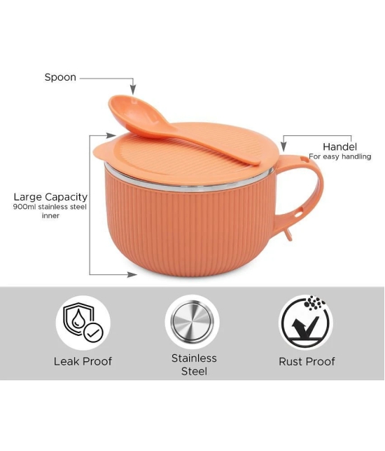 Jaypee Plus RIBTOK Mug Bowl Solid Plastic Soup Mug 900 mL ( Pack of 1 ) - Orange