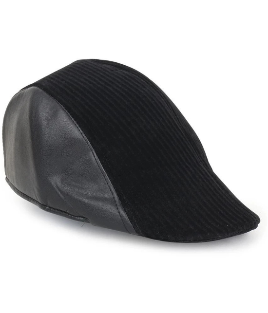 Zacharias Black Cotton Blend Mens Cap ( Pack of 1 ) - Black