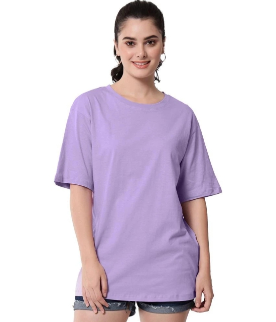 Leotude Purple Cotton Blend Oversized Womens T-Shirt ( Pack of 1 ) - None