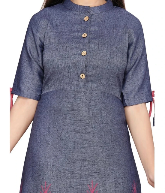 Aarika Blue Cotton Girls Kurti ( Pack of 1 ) - None