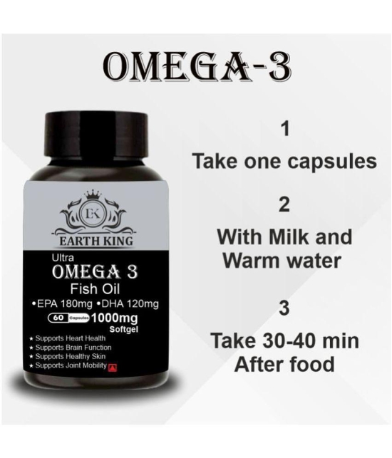 EARTH KING Ultra Omega 3 Fish Oil Capsule for Men & Women (pack of 2)