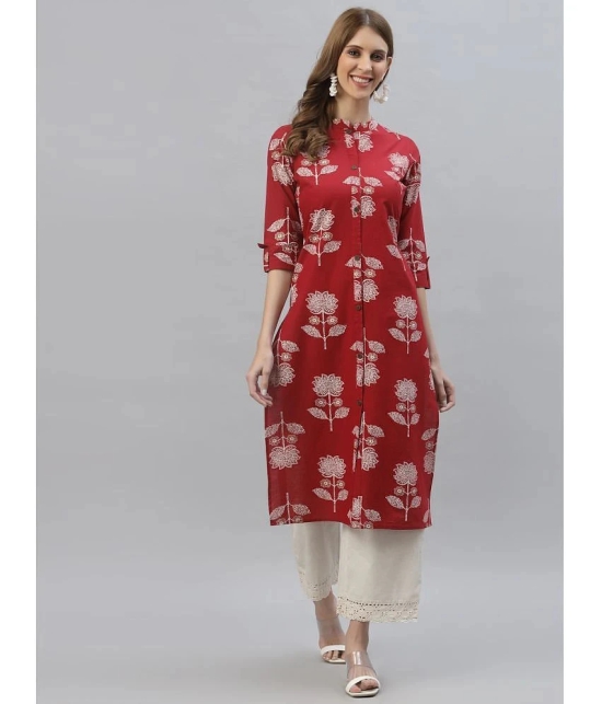 Stylum - Maroon Rayon Womens Straight Kurti ( Pack of 1 ) - None