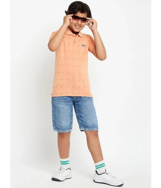 UNIBERRY - Peach Cotton Blend Boys Polo T-Shirt ( Pack of 1 ) - None