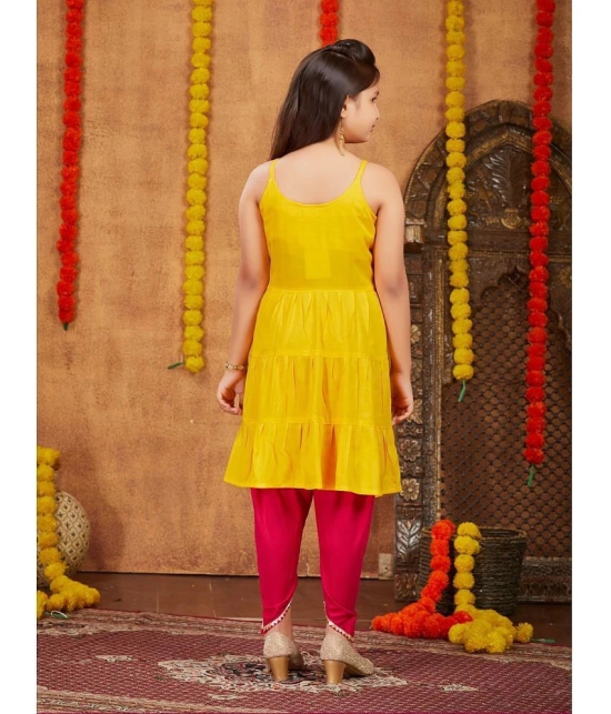 Aarika Yellow Rayon Girls Top & Dhoti Set ( Pack of 1 ) - None