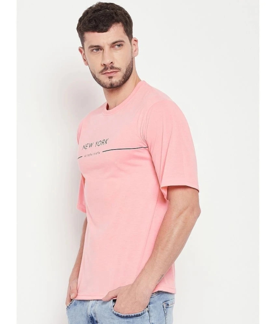 AUSTIZ - Peach Cotton Blend Regular Fit Mens T-Shirt ( Pack of 1 ) - None