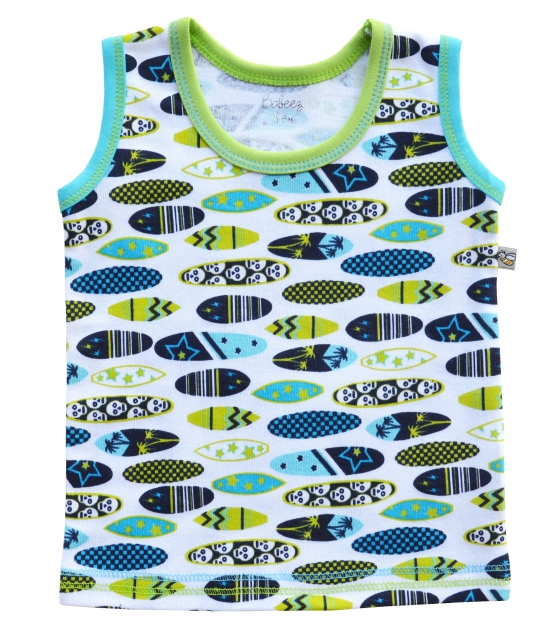 Skateboard printed baby Vest(100% Cotton RIB)