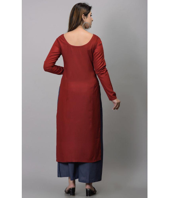 Maquien - Maroon Rayon Women's Straight Kurti - None