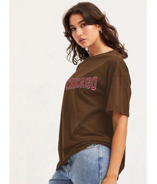 clafoutis Brown Cotton Loose Fit Womens T-Shirt ( Pack of 1 ) - None