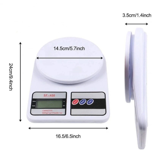 Zahab-Electronic Kitchen Digital Weighing Scale Machine Measure for Measuring Fruits, Spice, Food, Vegetable, Cake, Liquids | Weighing Capacity - 10 Kg