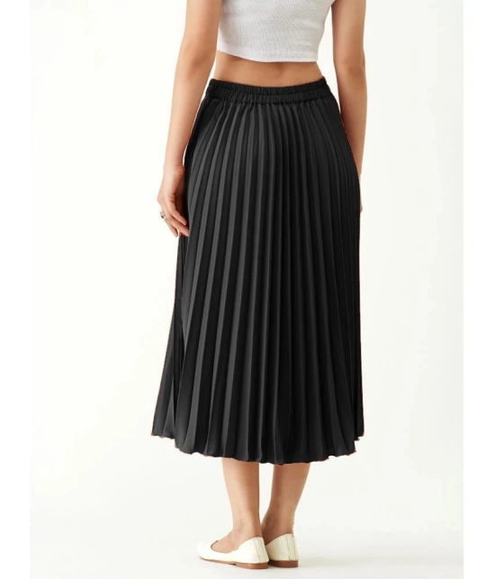 Femvy Black Crepe Womens Flared Skirt ( Pack of 1 ) - None