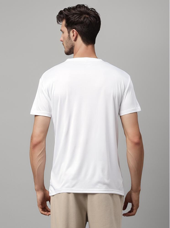 UrbanMark Polyester Regular Fit Solid Half Sleeves Mens T-Shirt - White ( Pack of 1 ) - None