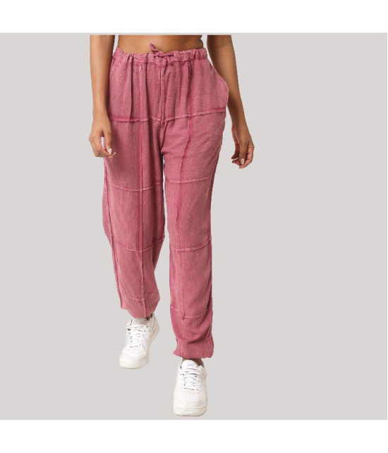 PPTHEFASHIONHUB - Rose Gold Rayon Regular Women's Joggers ( Pack of 1 ) - None