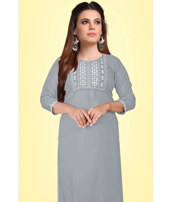 Kapadia - Grey Rayon Womens Straight Kurti ( Pack of 1 ) - None