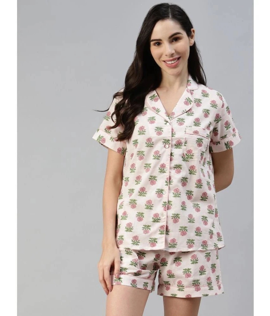 Divena - Pink 100% Cotton Womens Nightwear Nightsuit Sets ( Pack of 1 ) - None