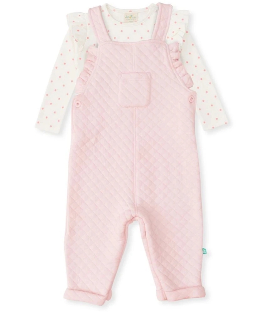 Juscubs Pink Cotton Dungarees For Baby Girl ( Pack of 2 ) - None