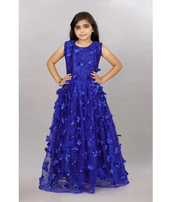 Apnisha - Royal Blue Net Girls Gown ( Pack of 1 ) - None