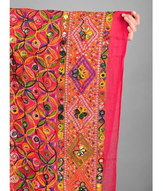 Apratim - Pink Cotton Womens Dupatta - ( Pack of 1 ) - Pink