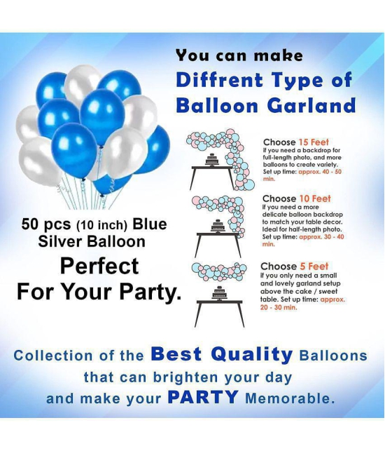 Party Propz Birthday Decoration kit for 1st Birthday Boys-56Pcs with Foil Curtain / Bday Supplies Items with Blue HBD foil Balloon, Number Foil Baloons/1st Birth Day Props for Kids, Baby/New