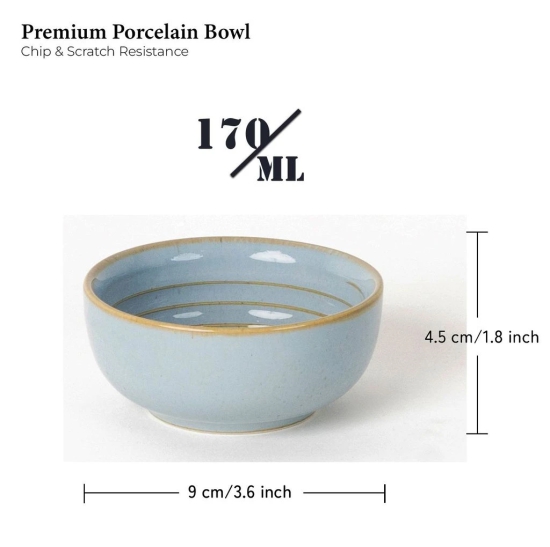 Handcrafted Chip Resistance Porcelain Dinner Set, 18 Pieces Dish Set Serving for 6, Microwave and Dishwasher Safe, Bone-ash Free, Crockery Set for Dining and Gifting, Arctic Blue