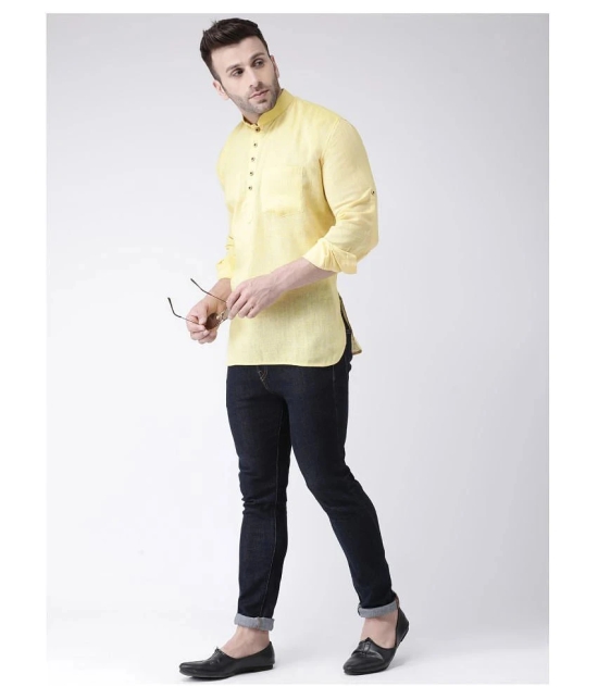 Hangup Yellow Linen Kurta - None