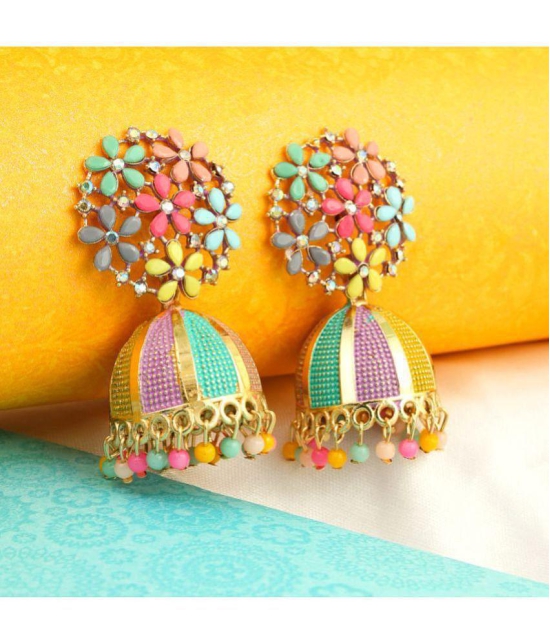 FASHION FRILL - Multi Color Jhumki Earrings ( Pack of 1 ) - Multi Color