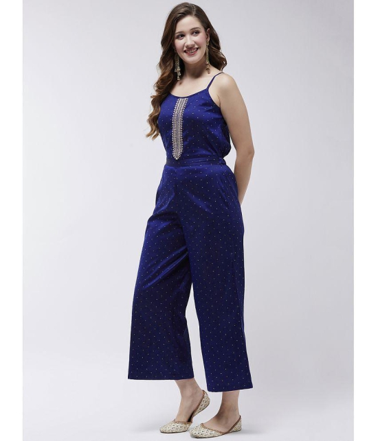 Pannkh - Navy Blue Polyester Regular Fit Womens Jumpsuit ( Pack of 1 ) - None