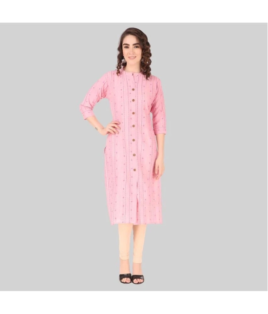 AKTIF 100% Cotton Solid Straight Womens Kurti - Pink ( Pack of 1 ) - None