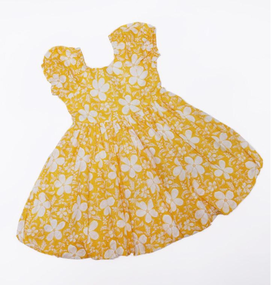 Tillie Dress in Yellow Flowers-10-12 years