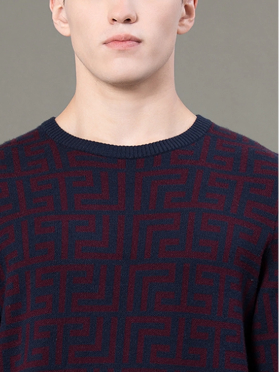 RedTape Round Neck Pattern Sweater for Men | Ultimate Comfort