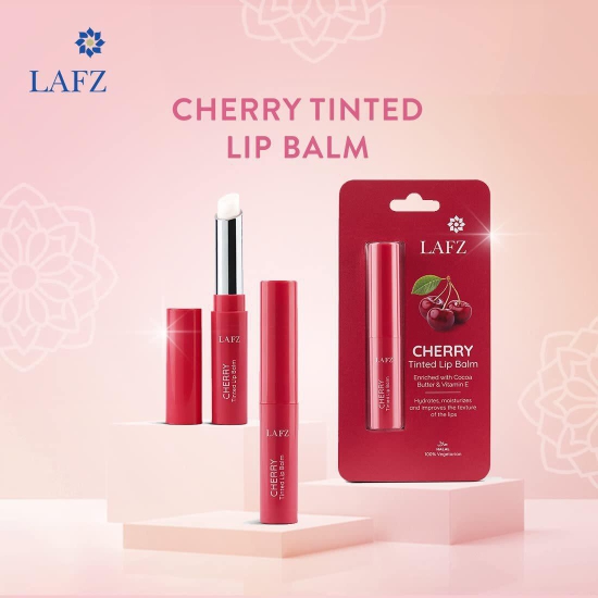 LAFZ Cherry Tinted Lip Balm With SPF 15 | With Cocoa Butter & Vitamin E | Repairs & Moisturizes Chapped Lips, 9g (Pack of 2)