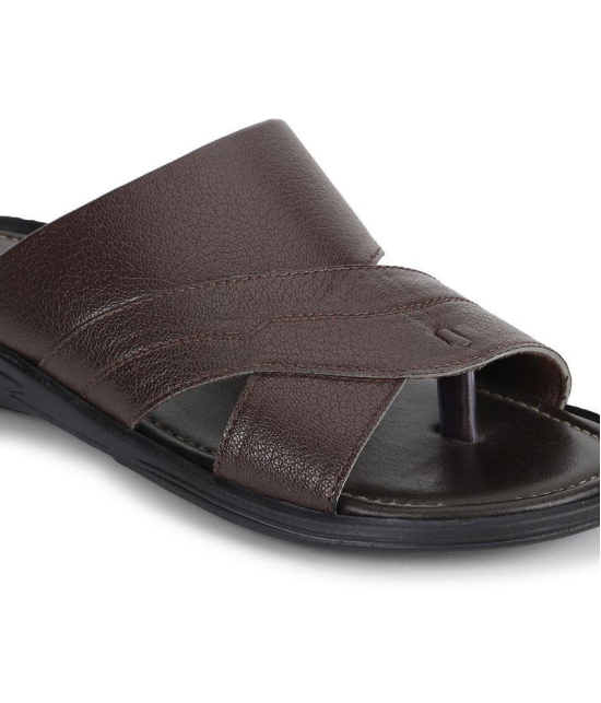 UrbanMark Brown Mens Thong Flip Flop - None