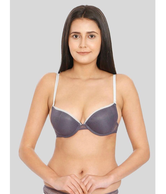 ILRASO - Light Grey Elastane Lightly Padded Women's Push Up Bra ( Pack of 1 ) - None