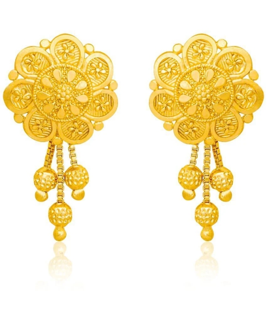 LUV FASHION Golden Danglers Earrings ( Pack of 1 ) - Golden