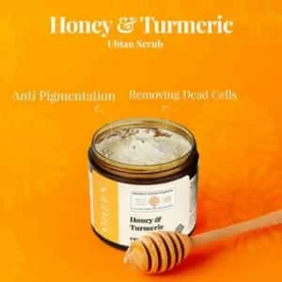 Shizen Bio-Cosmetics By Nature Honey & Turmeric Ubtan Scrub For Exfoliation & Pigmentation(100gm)