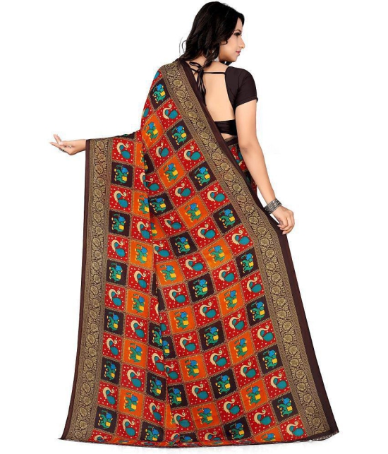 LEELAVATI - Multicolor Georgette Saree With Blouse Piece ( Pack of 1 ) - Multicolor