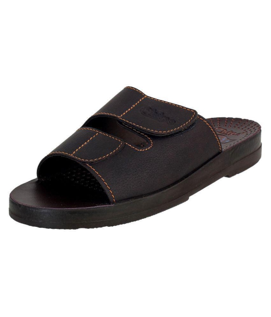 Chips - Brown Mens Leather Slipper - 6