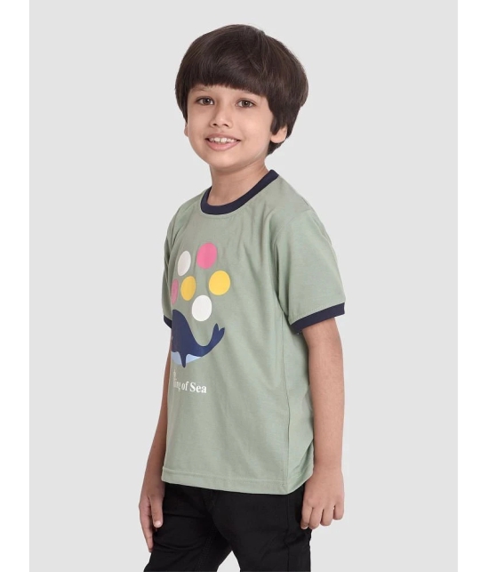 Neo Garments - Light Green Cotton Boys T-Shirt ( Pack of 1 ) - None